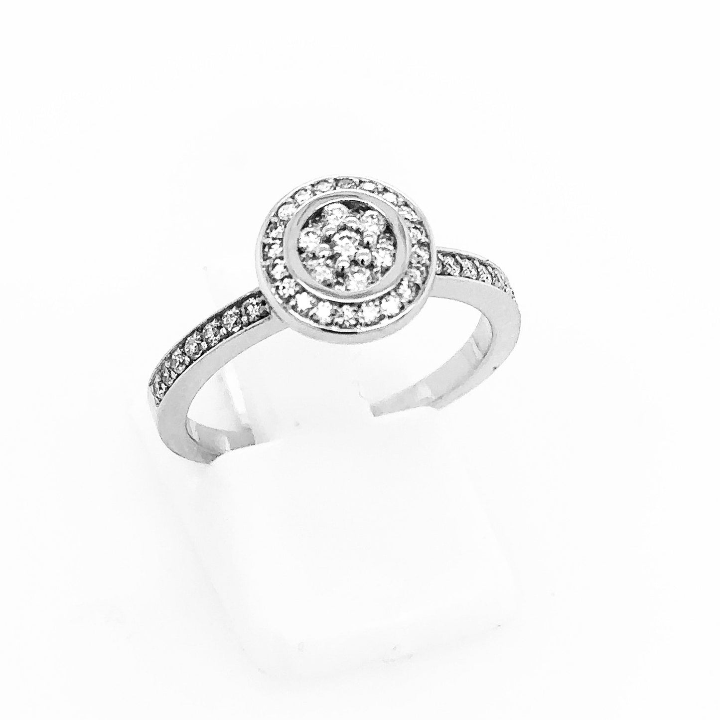 9ct White Gold Diamond Halo Ring