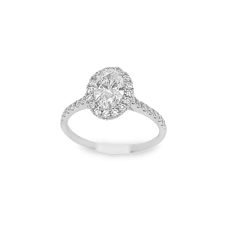 18ct White Gold 1.02ct Lab Grown Diamond Halo Ring