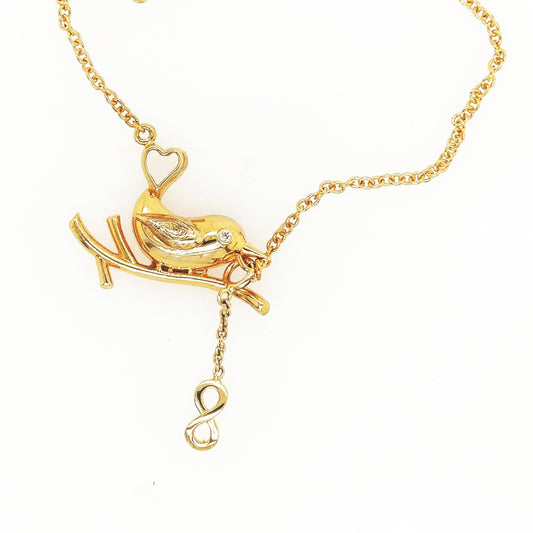9ct Yellow Gold Cherish Bird Necklace