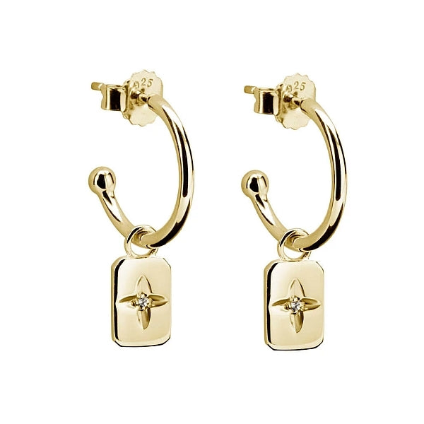 Murkani Gold Plated White Topaz Earrings