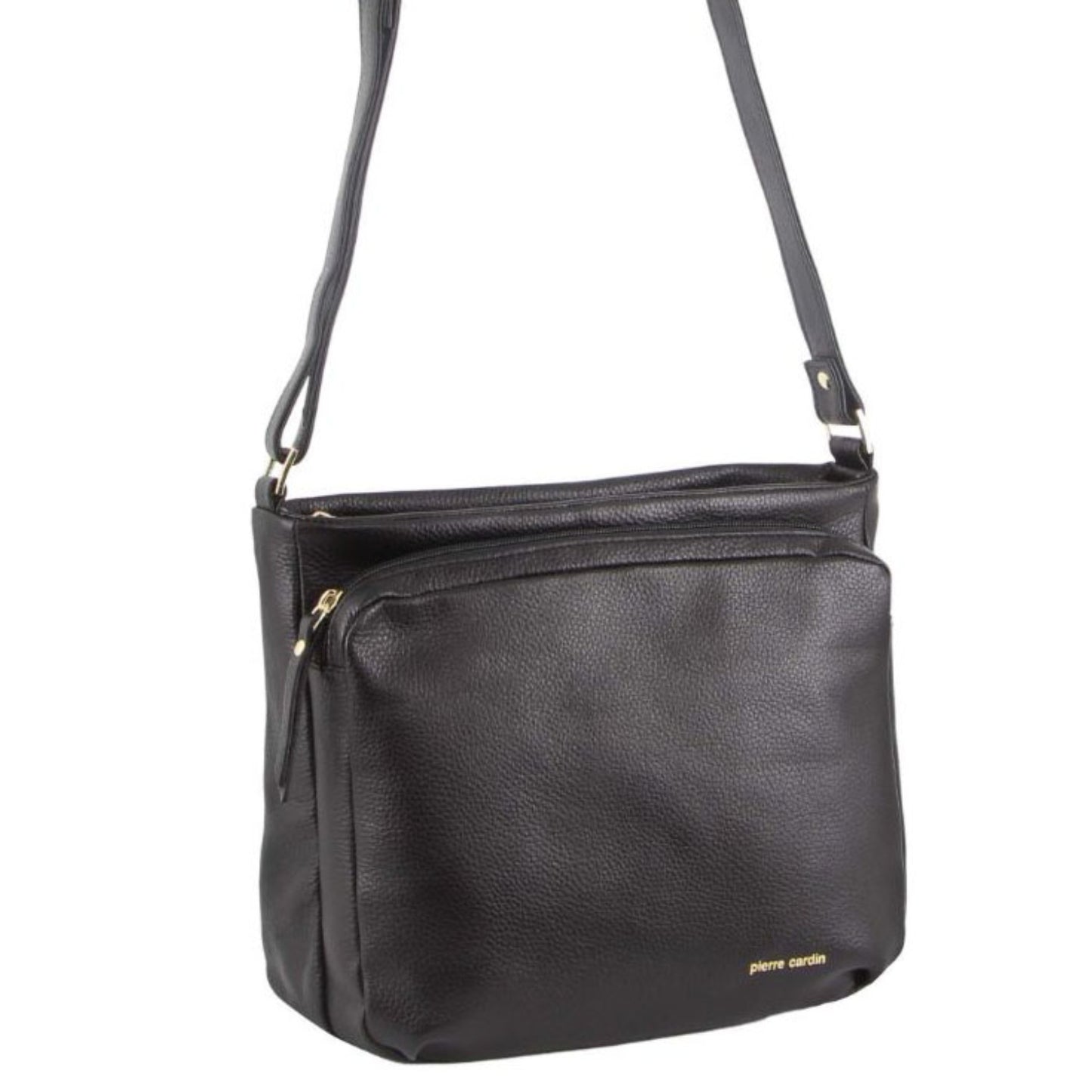 Pierre Cardin Genuine Leather Cross Body Bag (Black)