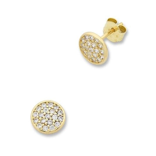 9ct Yellow Gold Cubic Zirconia Stud Earrings