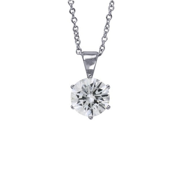 Sterling Silver 8mm Cubic Zirconia Pendant