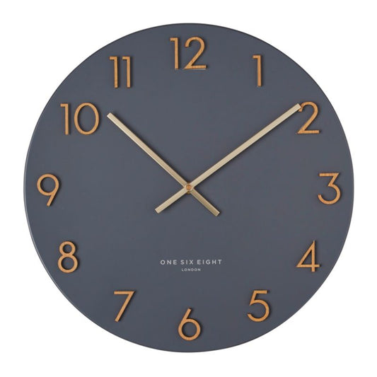Katelyn Charcoal Grey 40cm Metal Wall Clock