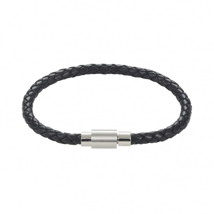 Cudworth Black Leather Gents Bracelet