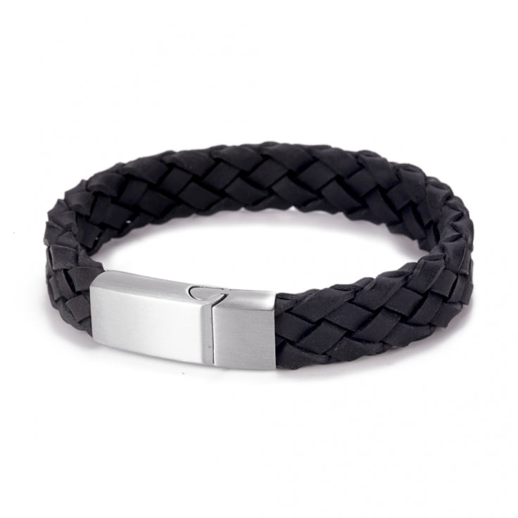 Cudworth Black Italian Leather Bracelet