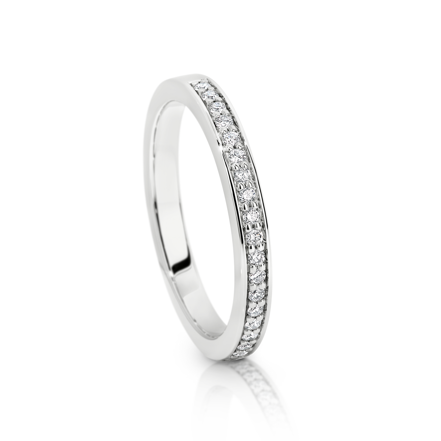 18ct White Gold Argyle White Diamond Claw Set Anniversary Band TDW 0.15ct