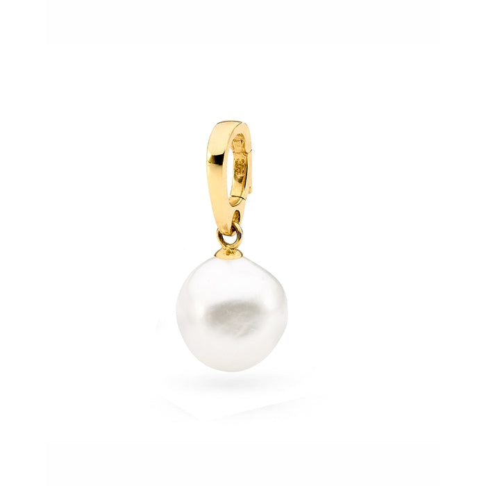 9ct Yellow Gold White Baroque Freshwater Pearl Enhancer