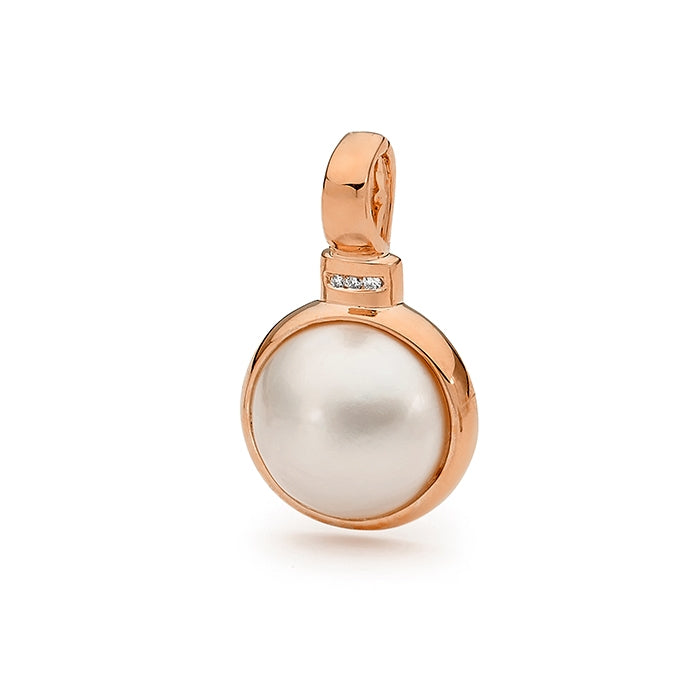9ct Rose Gold Australian Mabe Diamond set Enhancer
