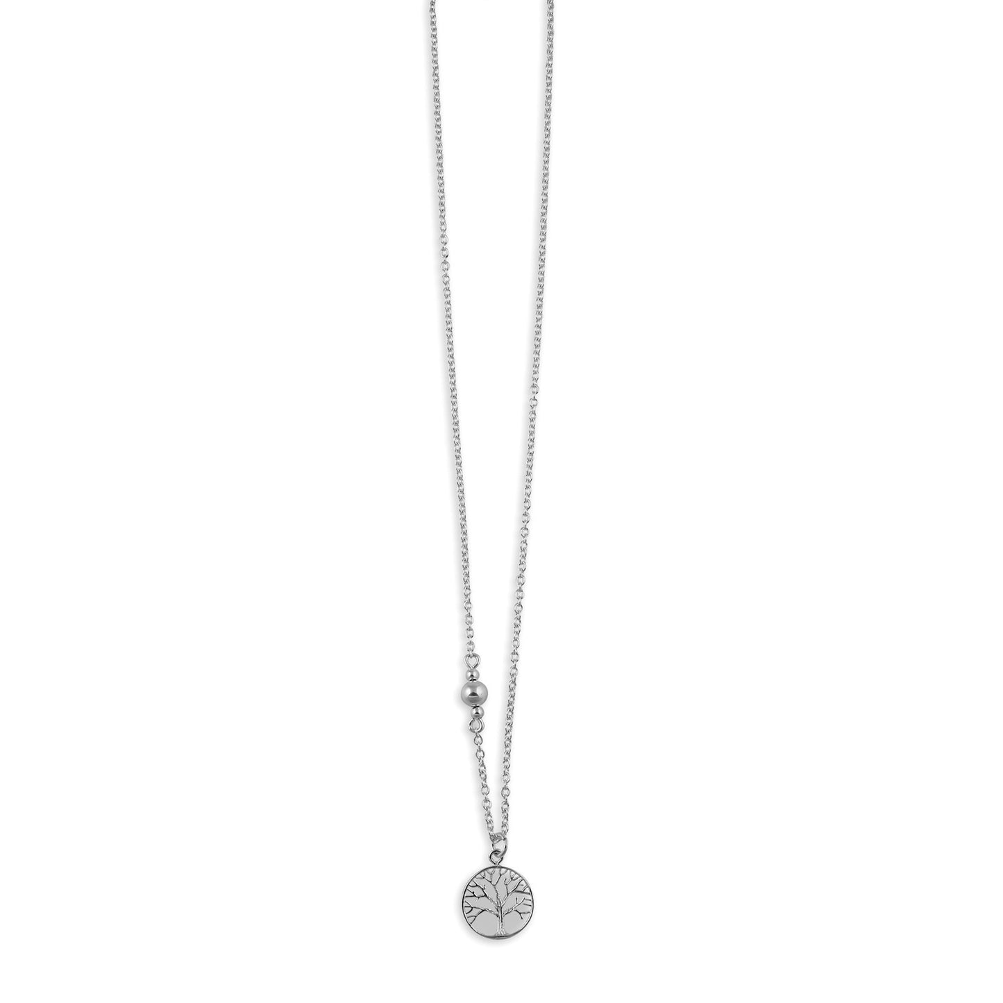 Von Treskow Fine Sterling Silver Ball Chain Necklace with Tree Of Life