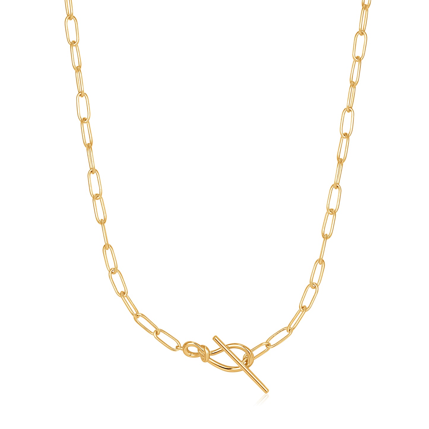 Ania Haie Forget Me Knot Gold Knot Tbar Chain