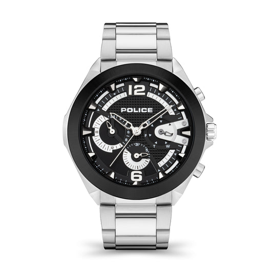 Police Zenith Silver and Black Gents Watch