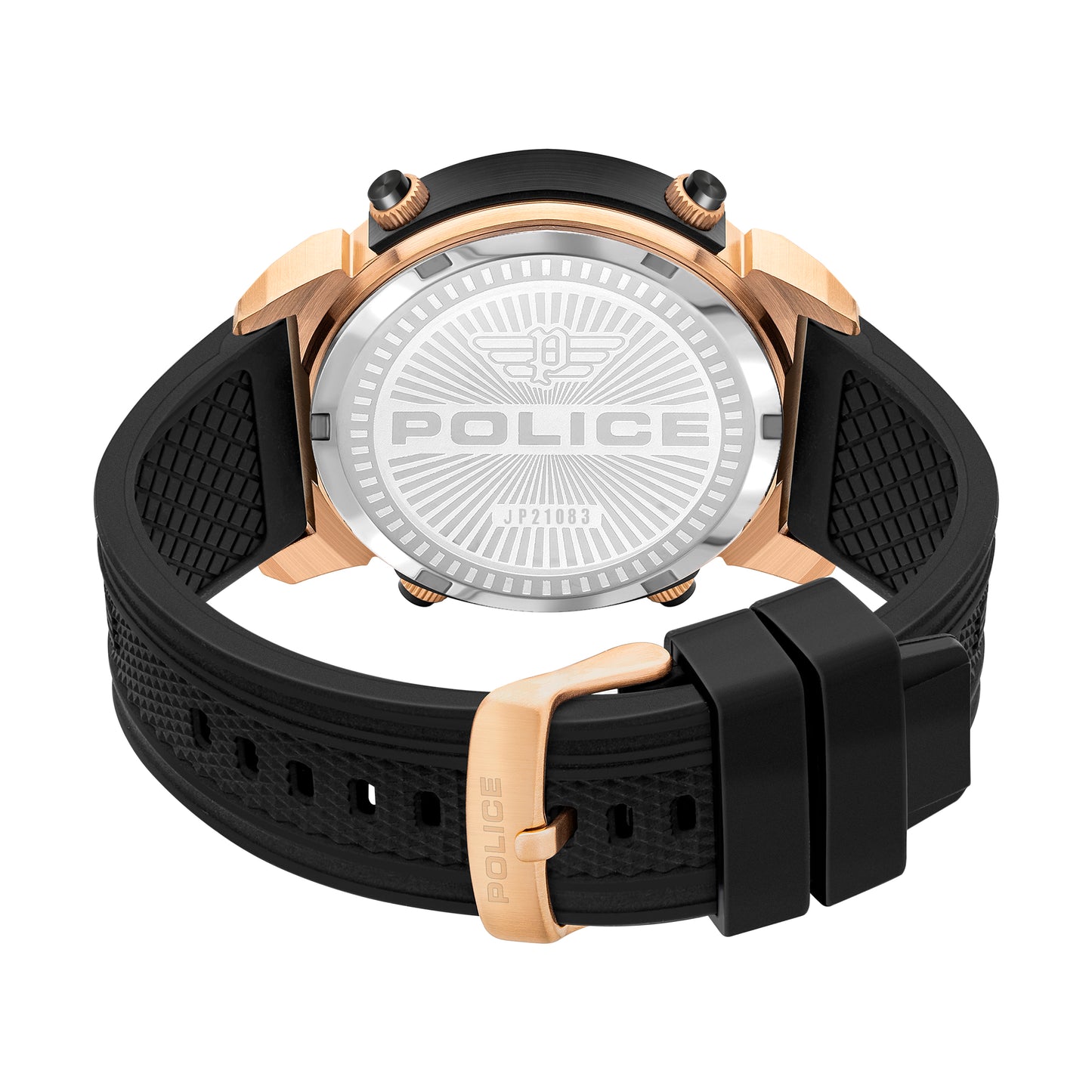 Police Rotor Rose and Black Gents Watch
