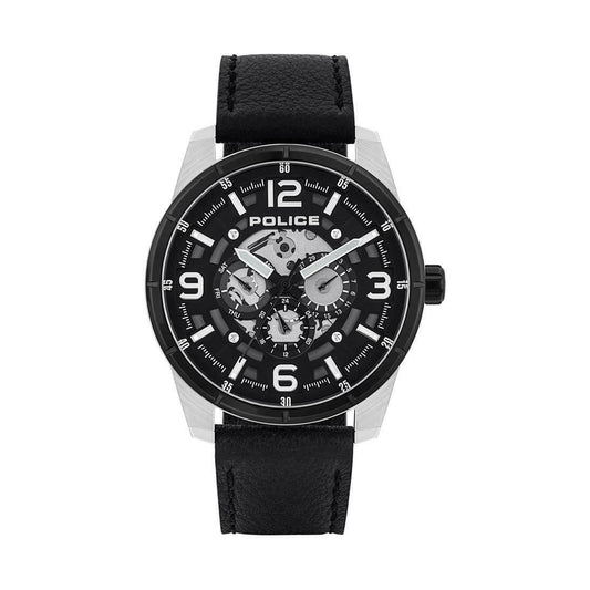 Police Lawrence Black and Silver Gents Watch