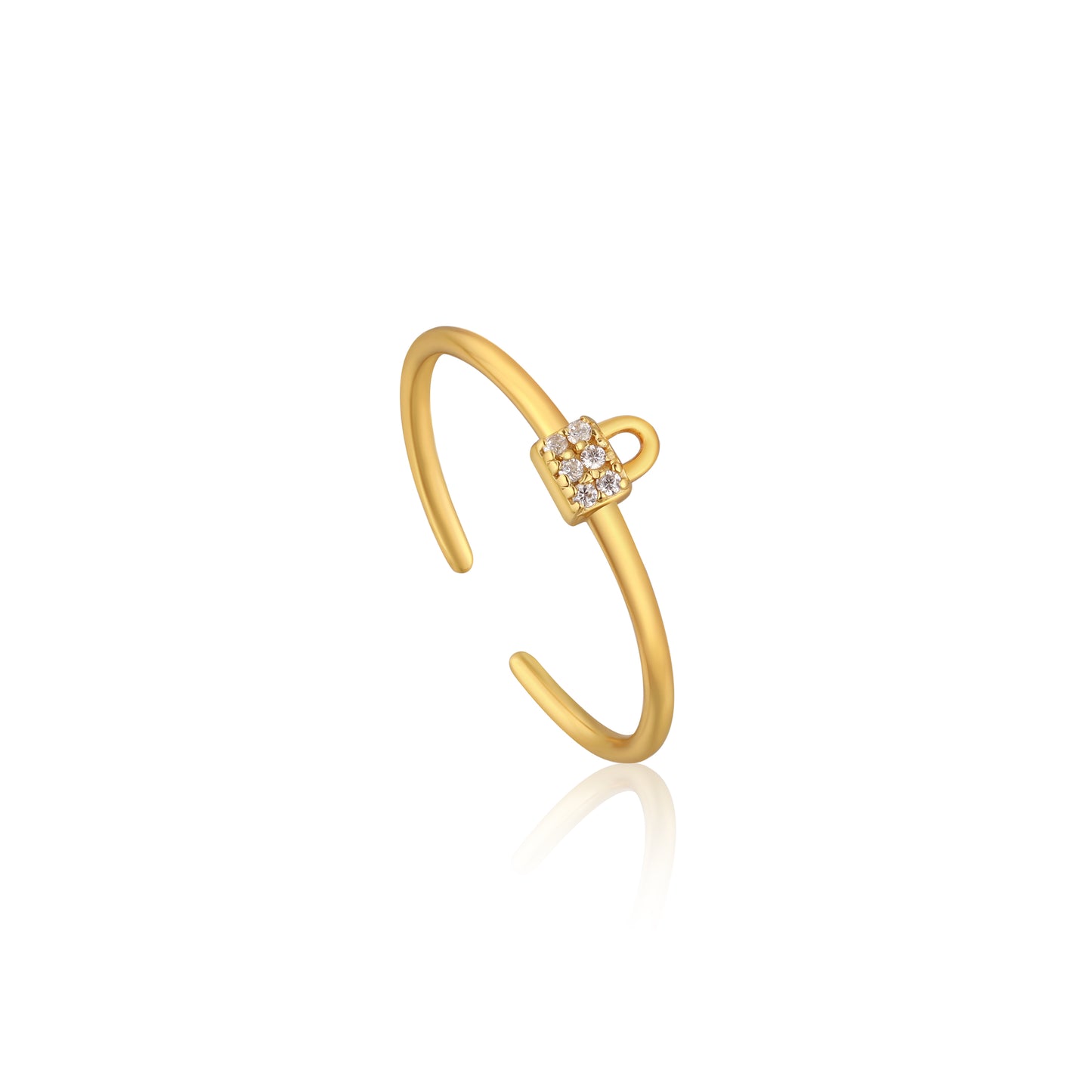 Ania Haie Under Lock & Key Padlock Sparkle Ring
