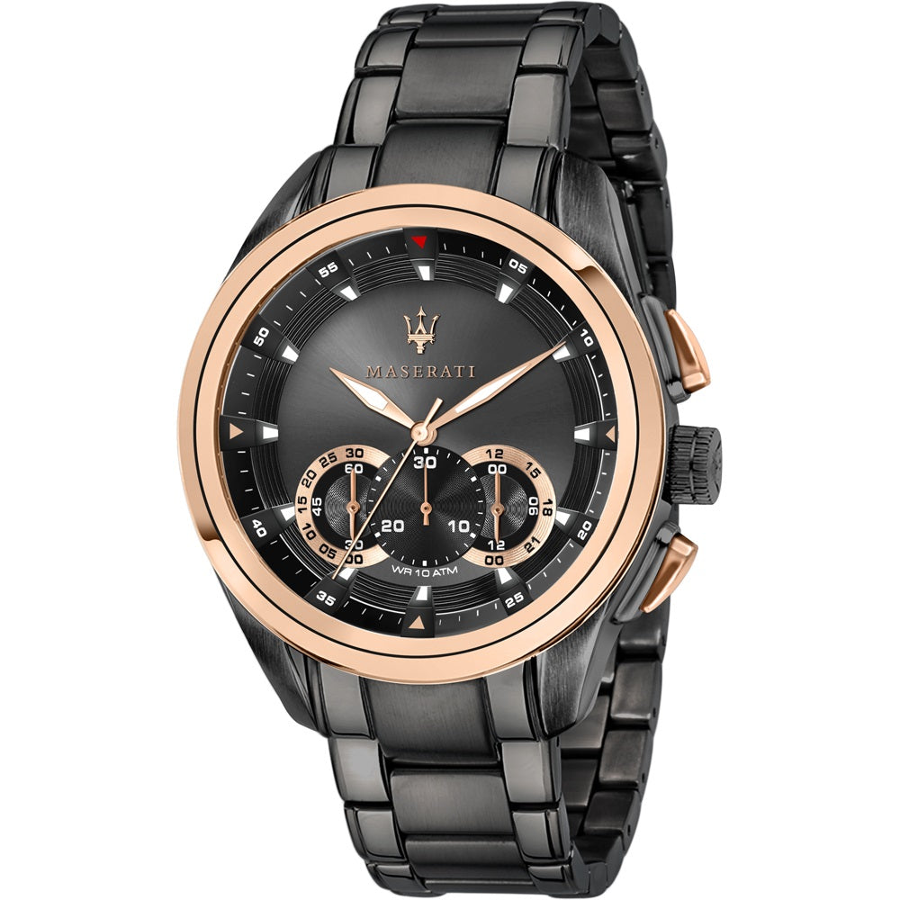 Maserati Traguardo 45mm Gun Metal Rose Watch