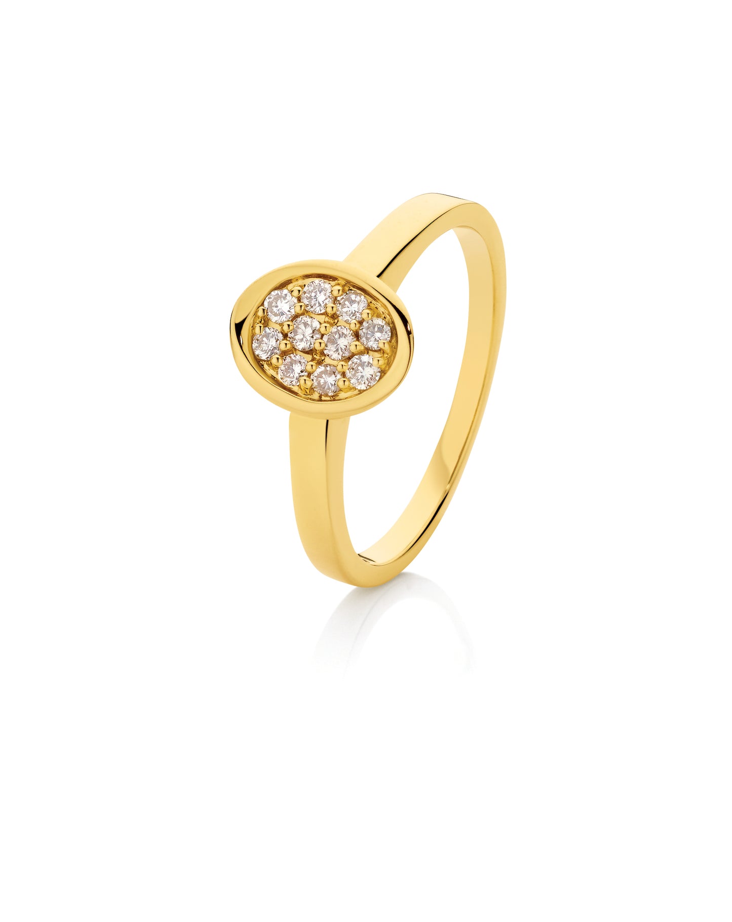 Dreamtime 9ct Yellow Gold Diamond Oval Ring TDW 0.20ct