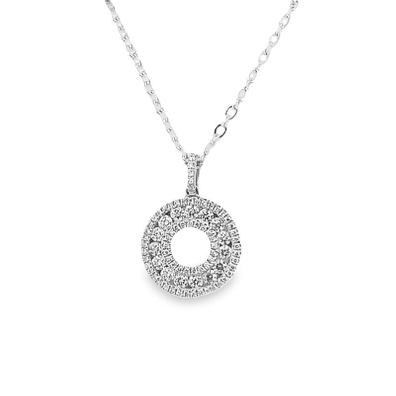 9ct White Gold Open Circle Pendant