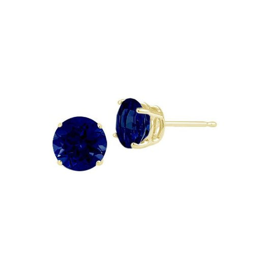 9ct Yellow Gold Natural Sapphire Stud Earrings