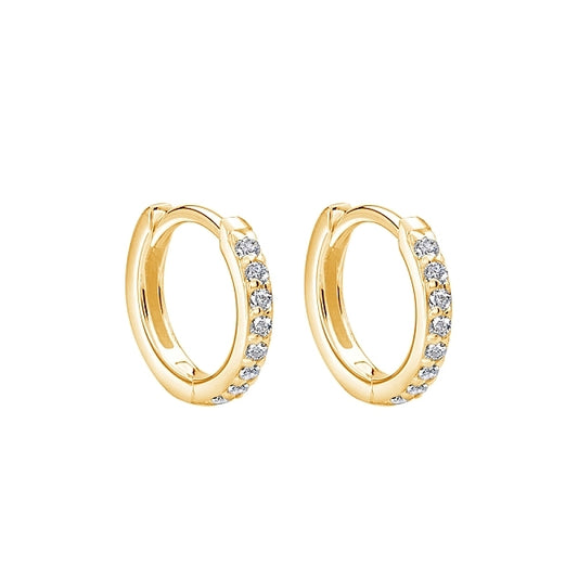Murkani Gold Plated Small White Topaz Earrings