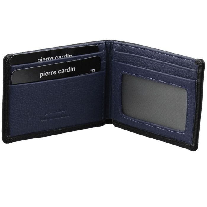 Pierre Cardin Italian Leather Two Tone Black and Navy Wallet/Card Holder