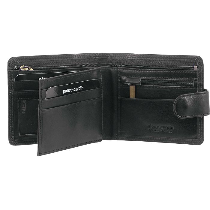 Pierre Cardin Rustic Black Leather Men's Wallet