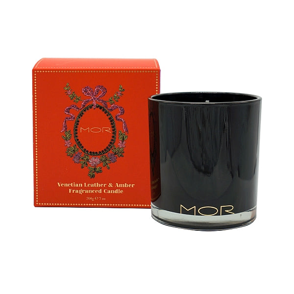 MOR Venetian Leather & Amber Fragrant Candle 200g
