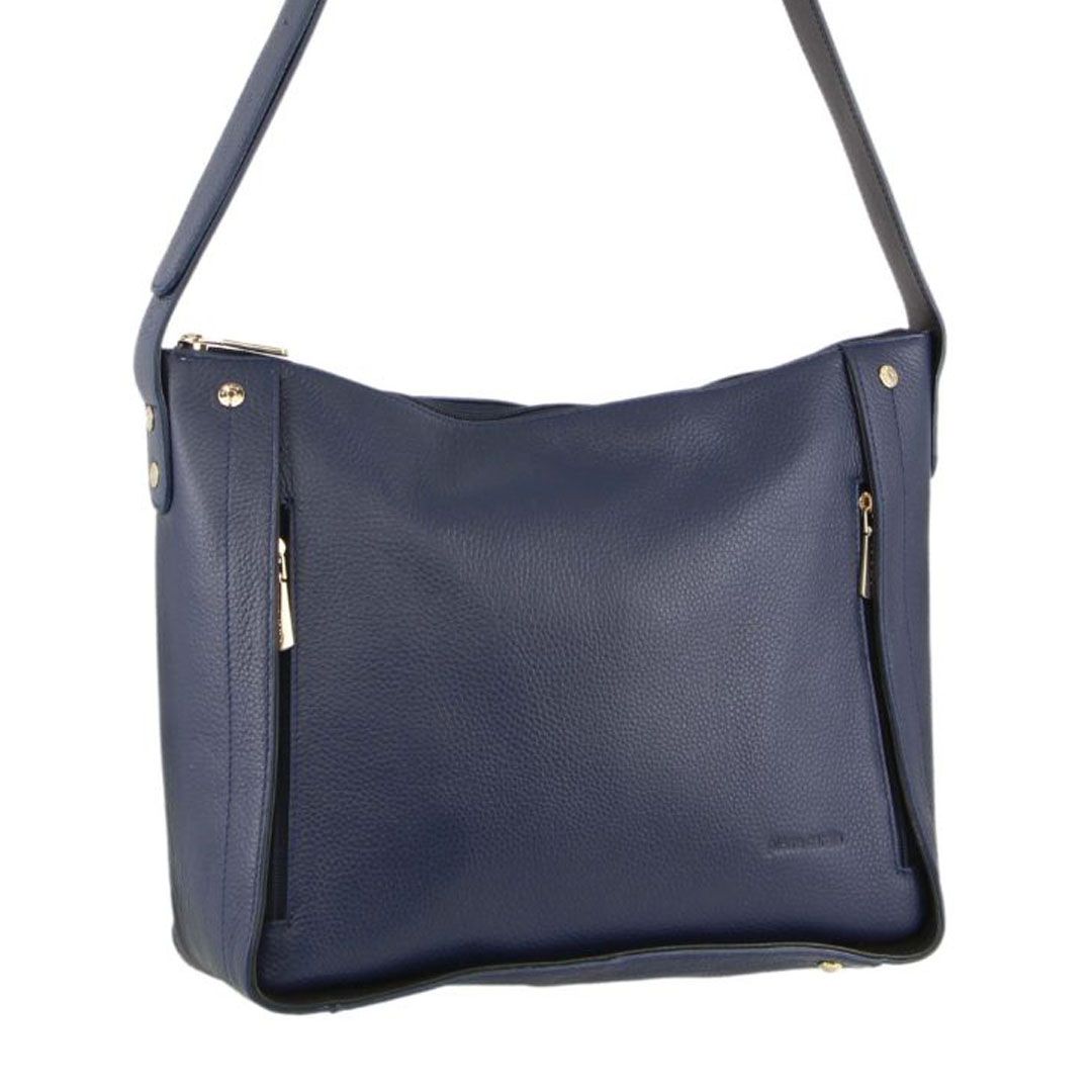Pierre Cardin Italian Navy Leather Hand Bag