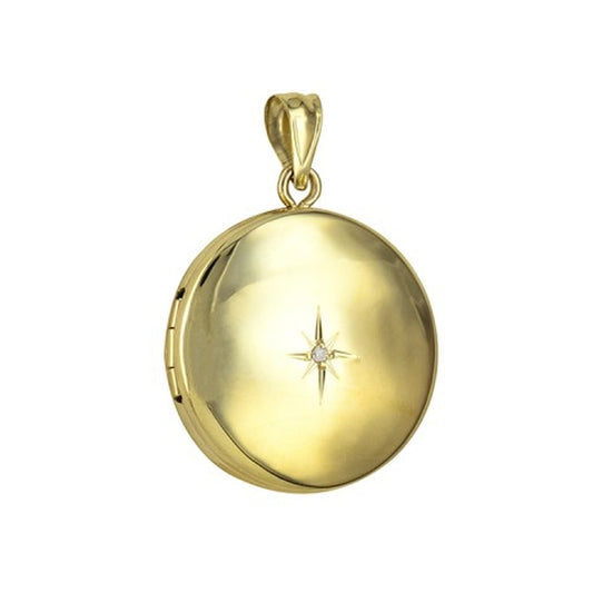 9ct Yellow Gold Diamond Set Locket