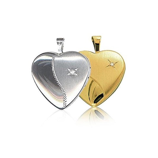 9ct Yellow and White Gold Heart Locket