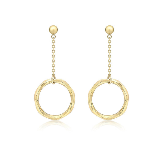 9ct Yellow Gold Drop Earrings
