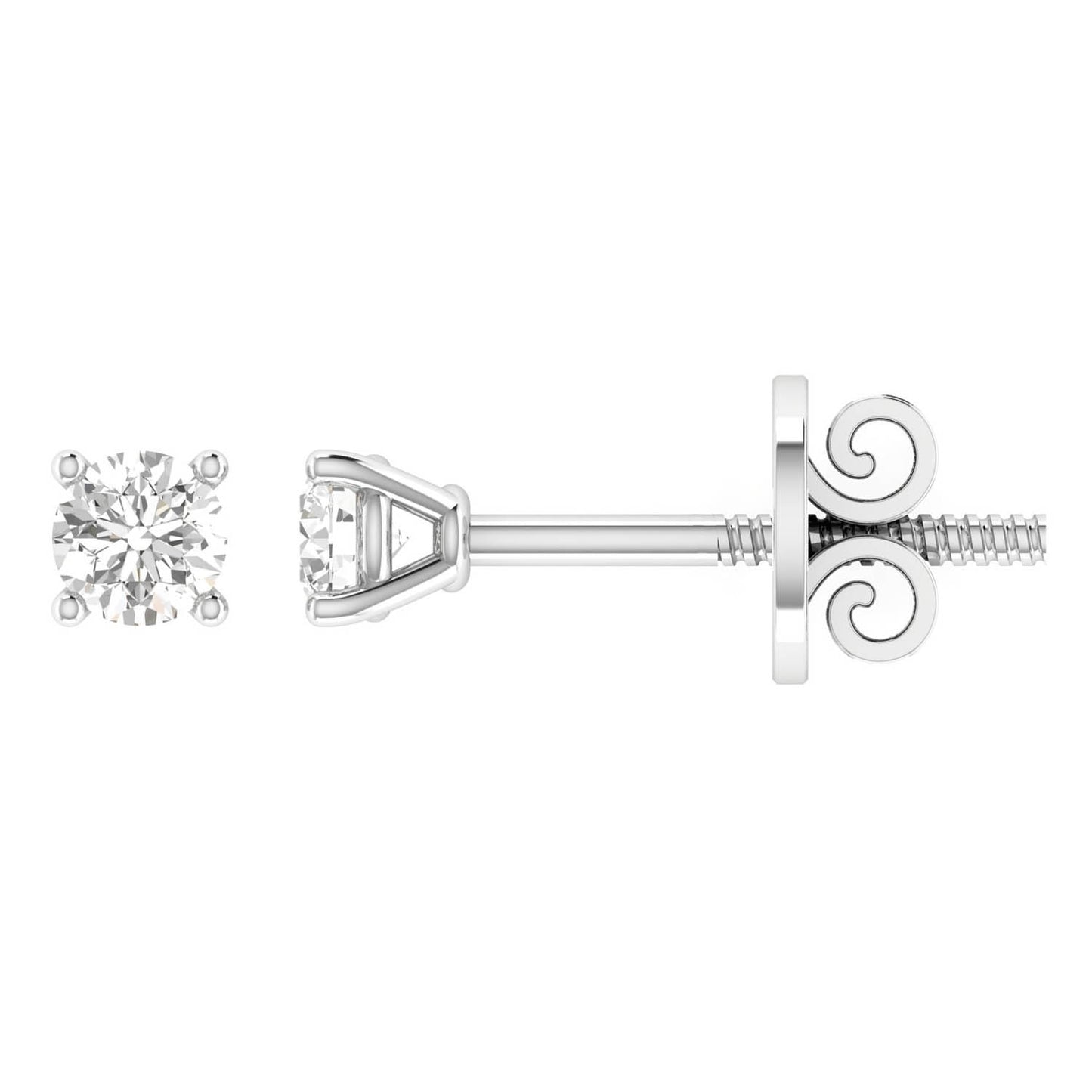 18ct White Gold Diamond Stud Earrings with 0.50ct Diamonds