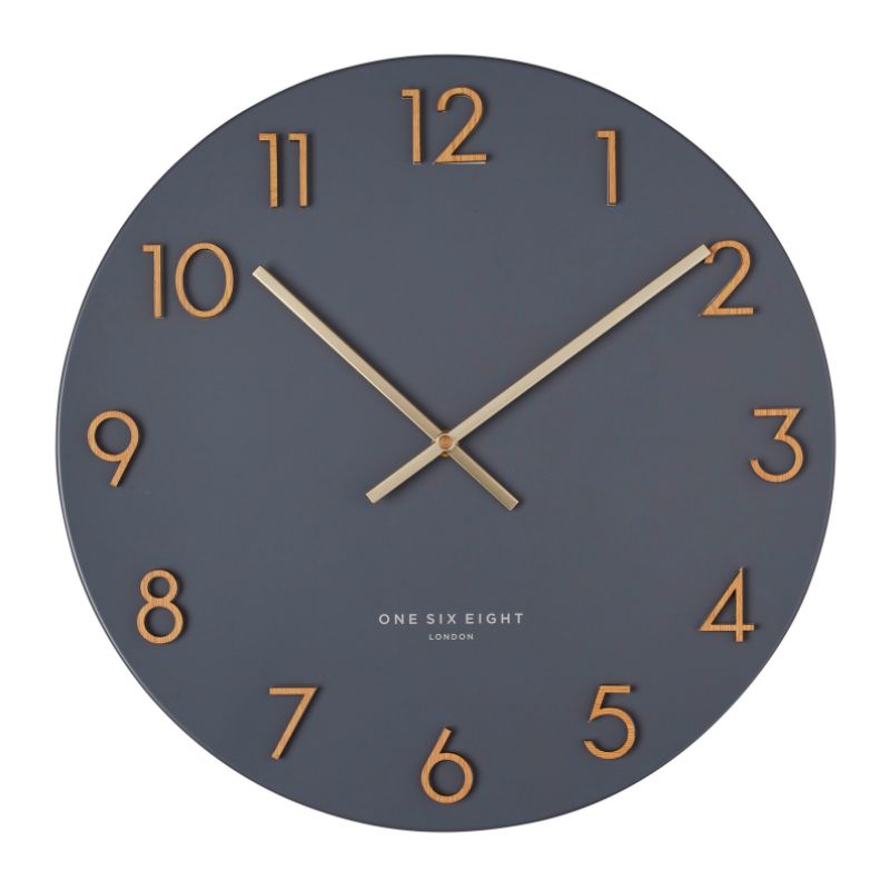 Katelyn Charcoal Grey 40cm Metal Wall Clock