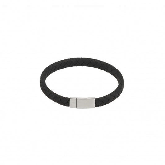 Cudworth Black Italian Leather Bracelet
