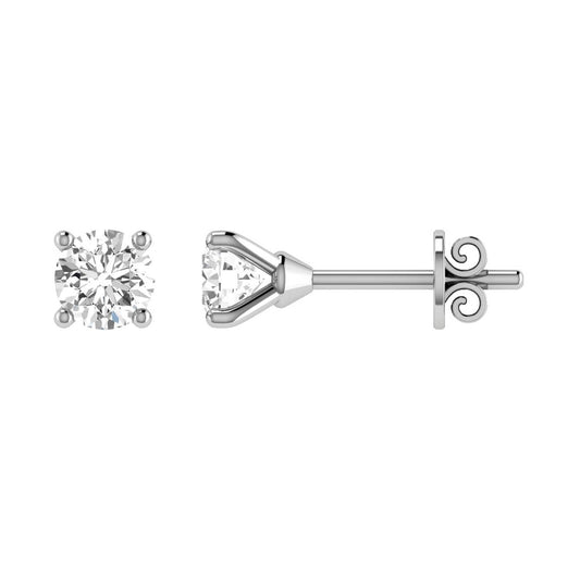 9ct White Gold Diamond Stud Earrings with 0.10ct Diamonds