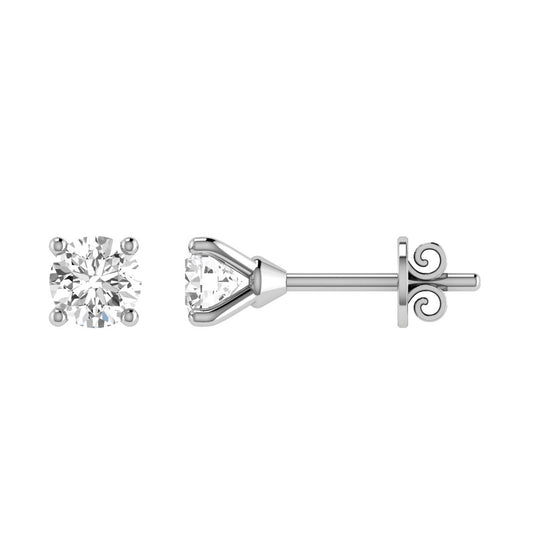 9ct White Gold Diamond Stud Earrings with 0.20ct Diamonds