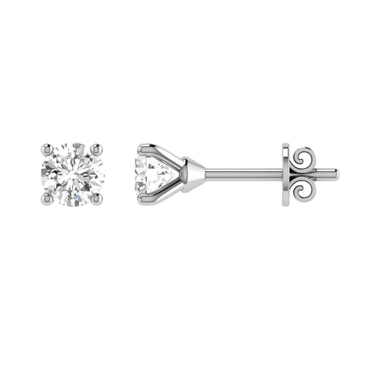9ct White Gold Diamond Stud Earrings with 0.25ct Diamonds