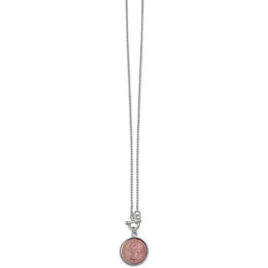 Von Treskow Sterling Silver 80cm Ball Chain with Half Penny Coin