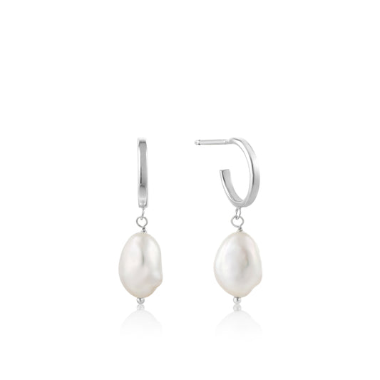 Ania Haie Pearl Mini Hoop Earrings