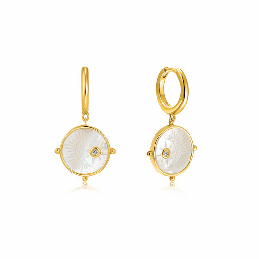 Ania Haie Wild Soul Moon Emblem Huggie Earrings