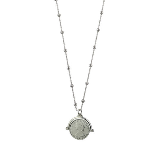 Von Treskow Coin Flip Necklace with Rosario Chain