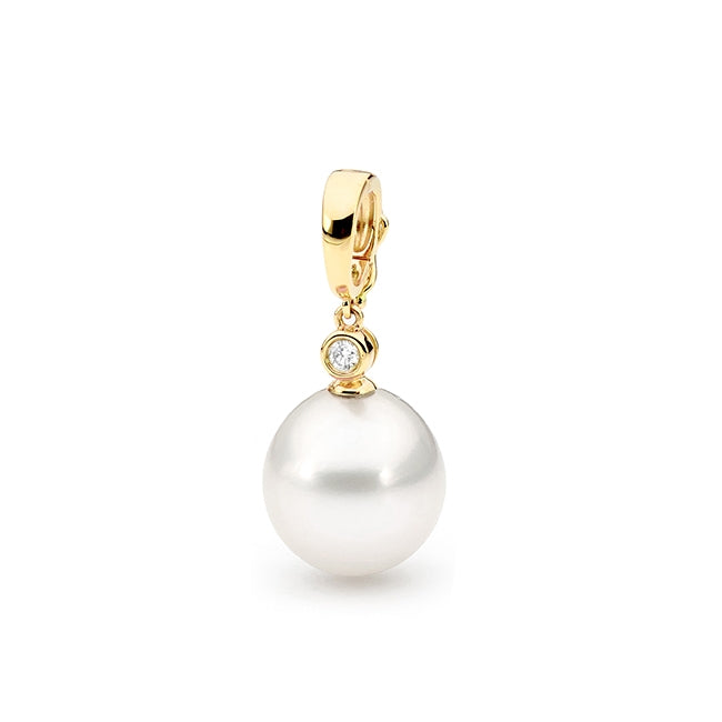 9ct Gold Edison Freshwater Pearl Diamond Enhancer