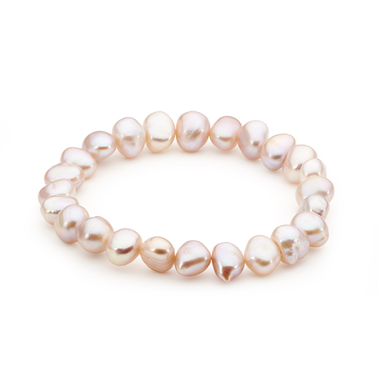 Pink Baroque Freshwater Pearl Elastic Bracelet