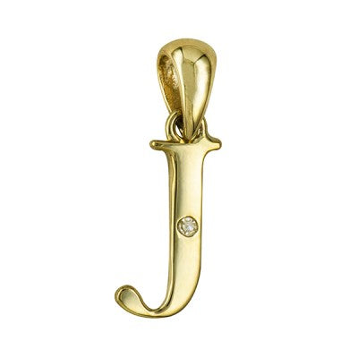 9ct Yellow Gold Initial 'J' Pendant