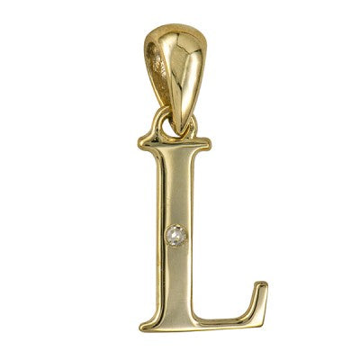 9ct Yellow Gold Initial 'L' Pendant