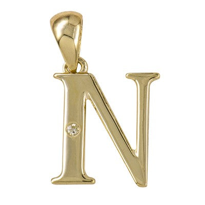 9ct Yellow Gold Initial 'N' Pendant