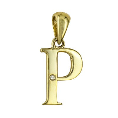 9ct Yellow Gold Initial 'P' Pendant