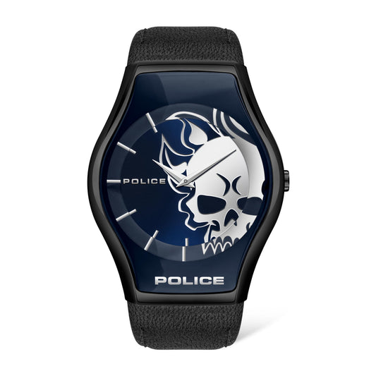 Police Sphere Black And Blue Skull Gents Watch
