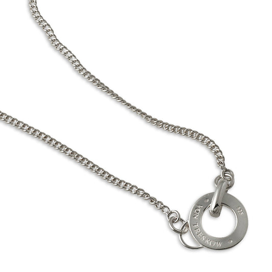 Von Treskow Sterling Silver Curb Chain Necklace with VT Disc