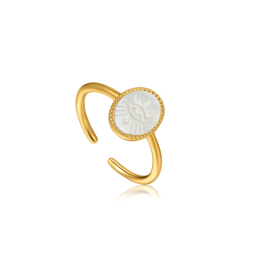 Ania Haie Wild Soul Evil Eye Emblem Adjustable Ring